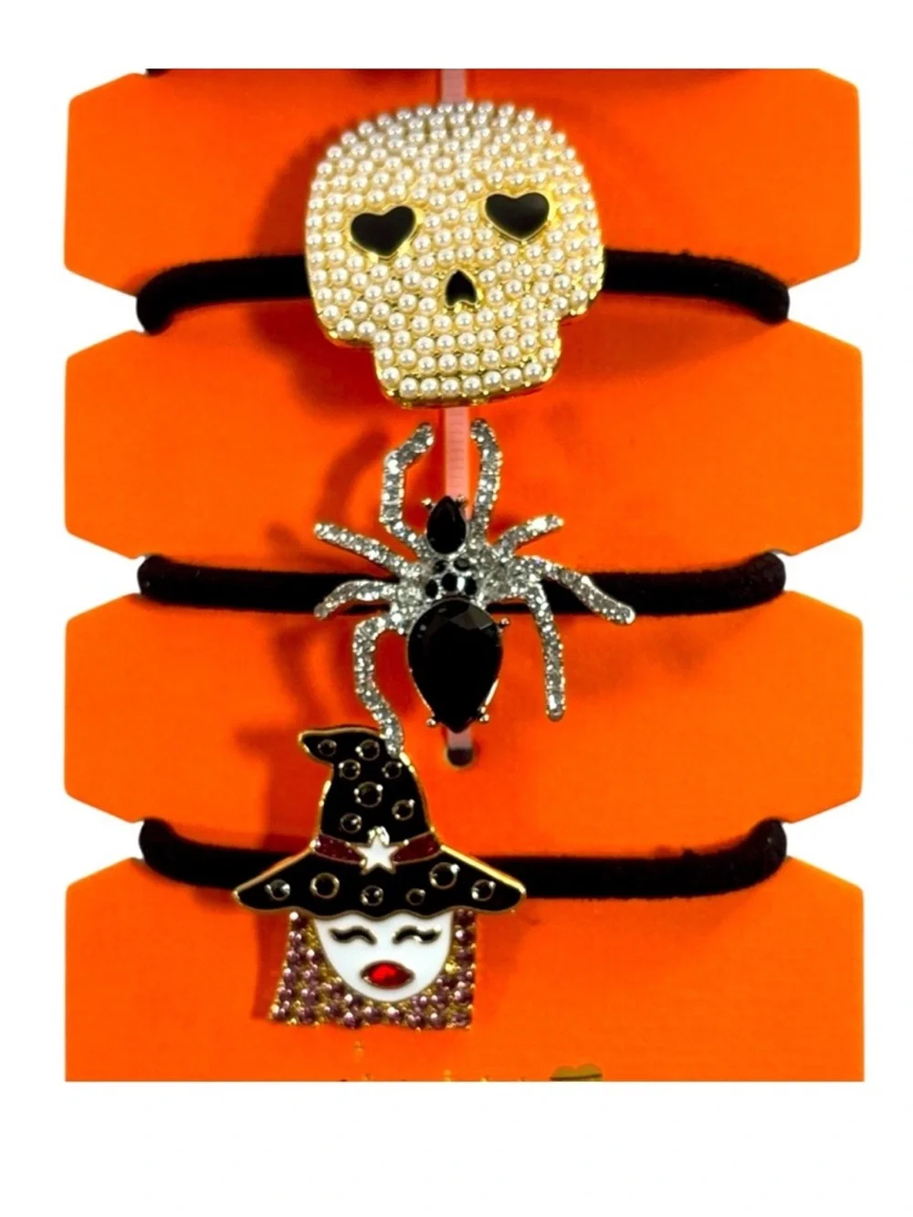 Piper Halloween Hair Ties - Black and Gold 5 each- Women Accessories